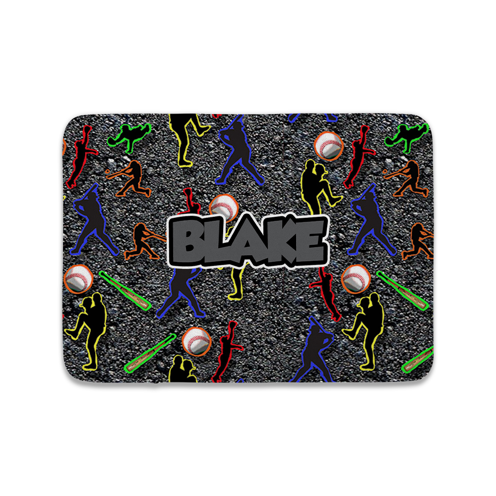 PERSONALIZED FLOOR MAT-BASEBALL ON CONCRETE